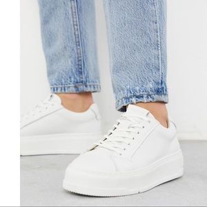 VAGABOND Judy platform Sneakers white leather size 10 $160